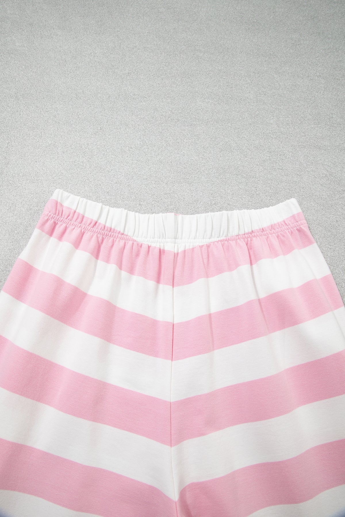 Pink Stripe Color Block Patchwork Zip Long Sleeve Top Elastic Waist Pants Set