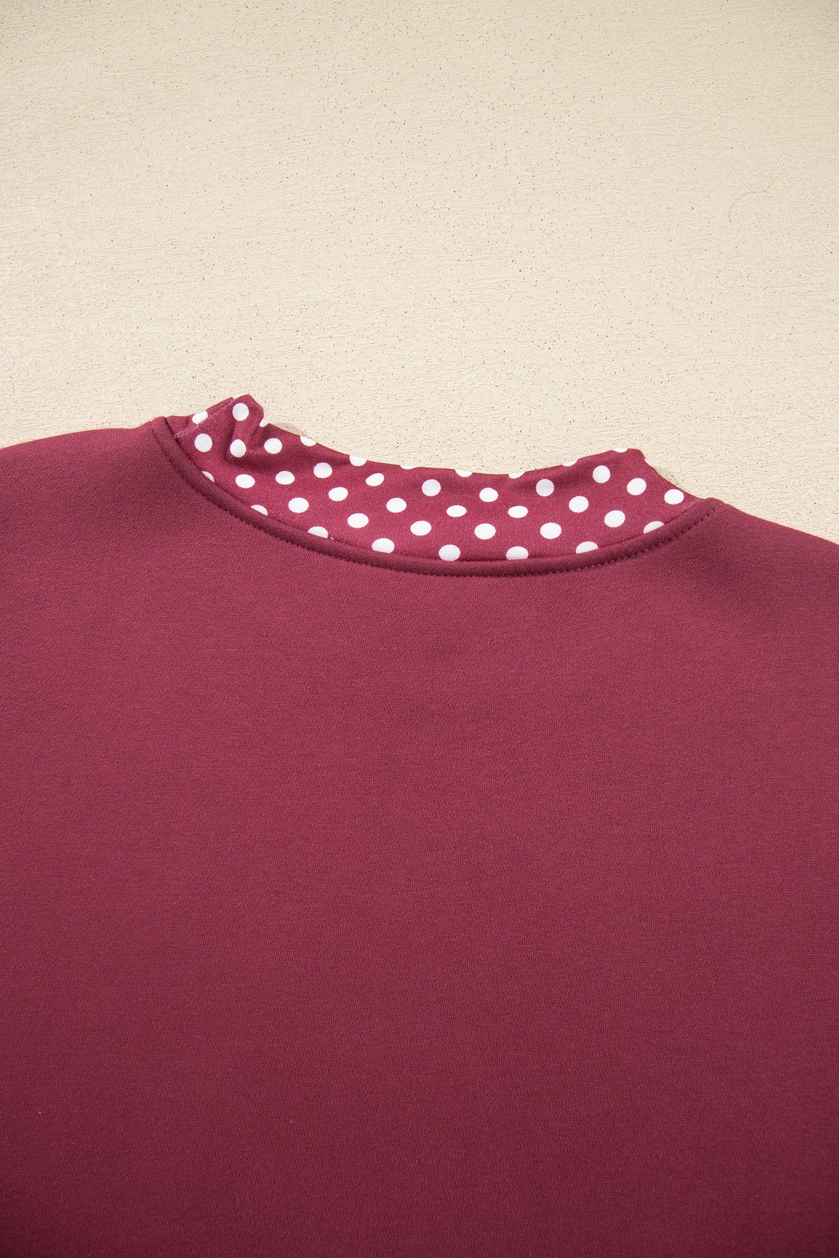 Dirty blue Colorblock Polka Dot Contrast Trim Oversized Sweatshirt