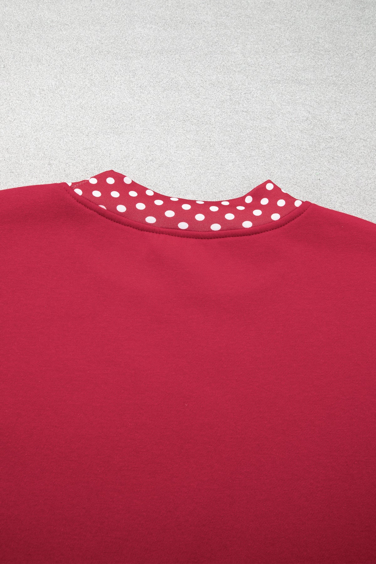Dirty blue Colorblock Polka Dot Contrast Trim Oversized Sweatshirt