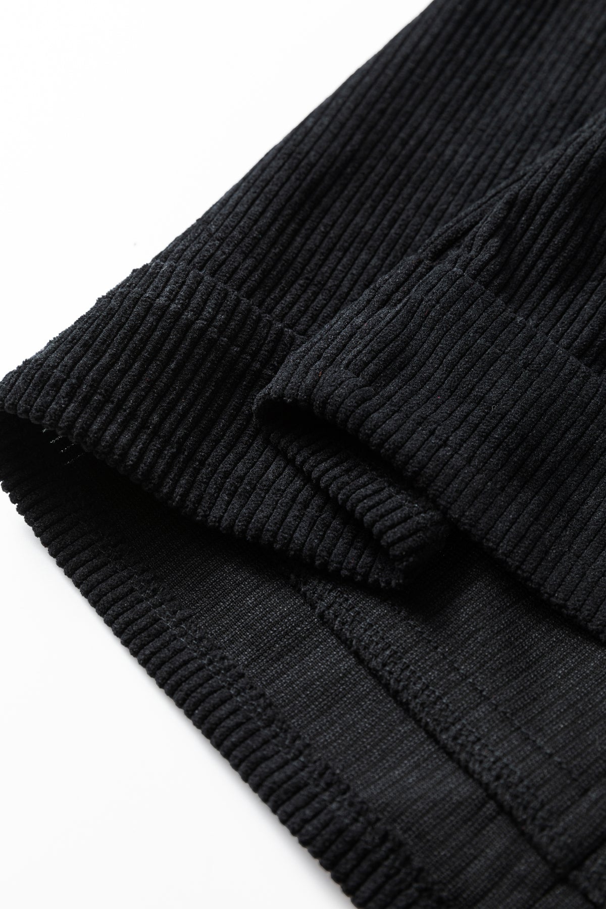 Black Plus Size Corduroy Patch Pocket Sleeveless Mini Dress