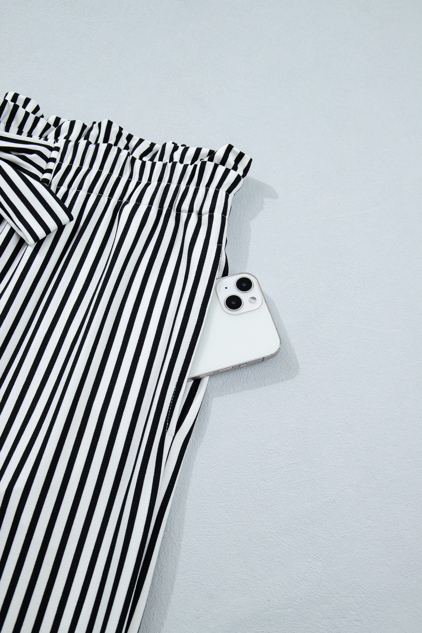 Black Stripe Plus Size Loose Straight Casual Pants