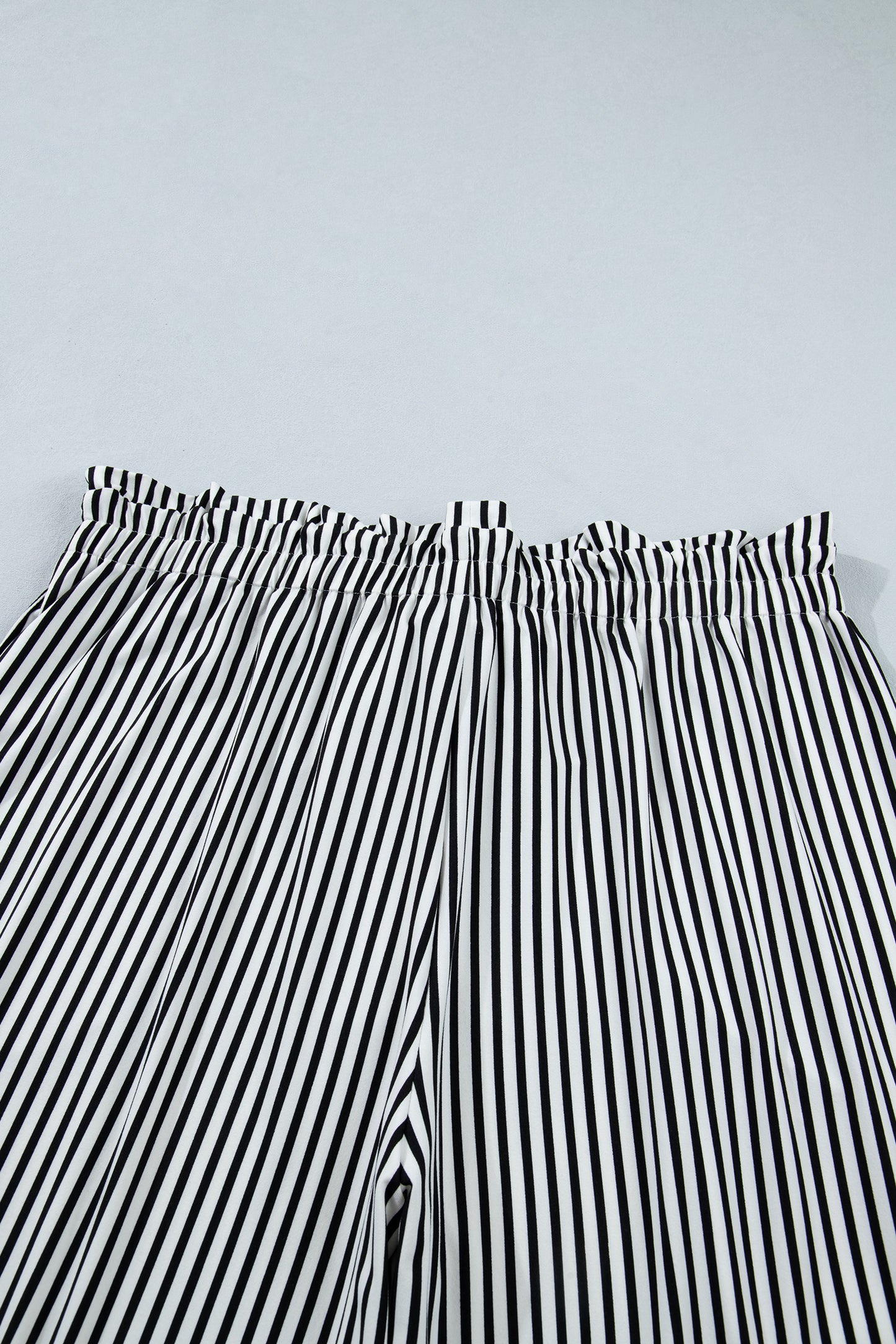 Black Stripe Plus Size Loose Straight Casual Pants