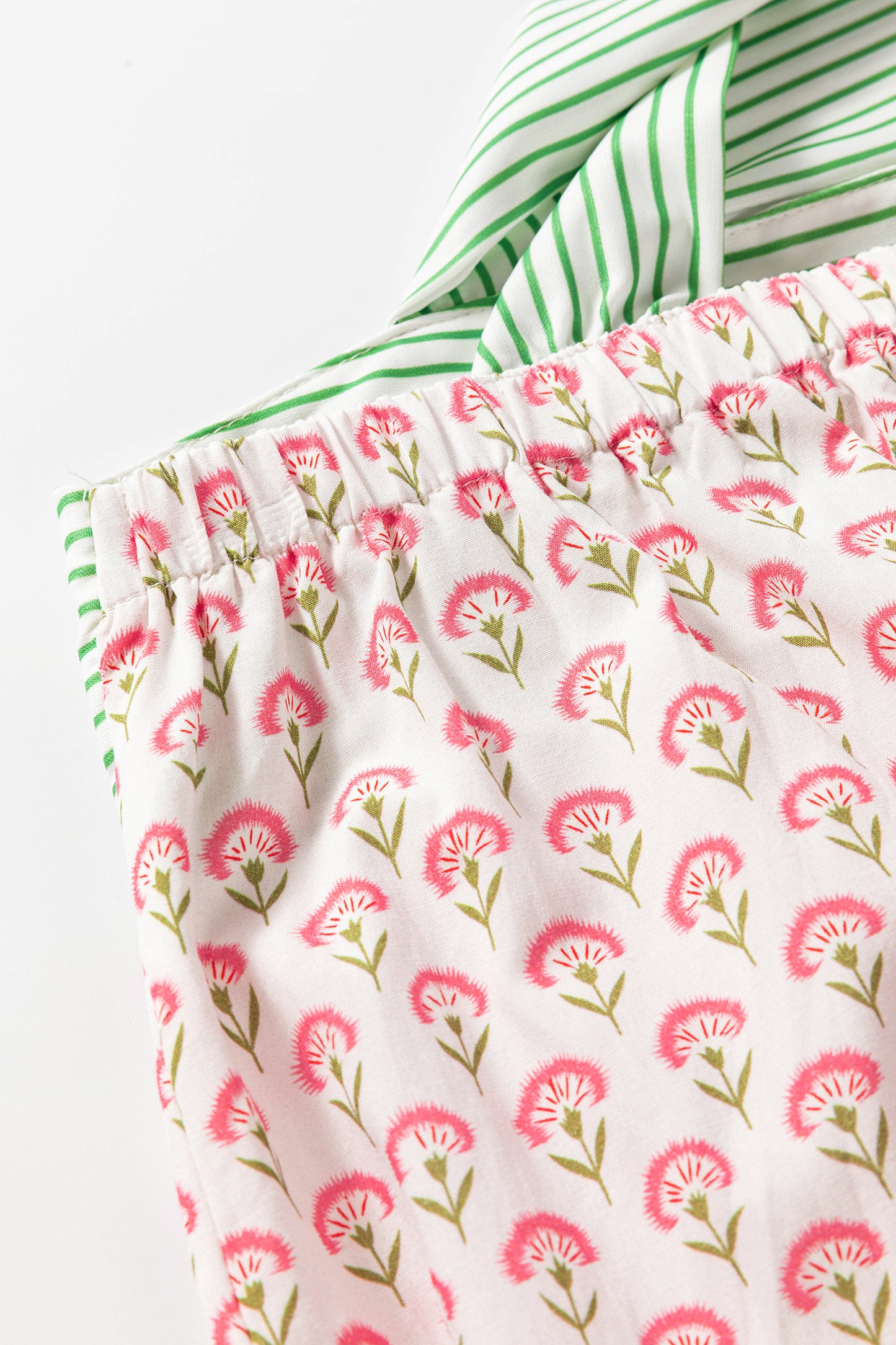 Pink Fashion Printed Knot Straps Babydoll Tank Top