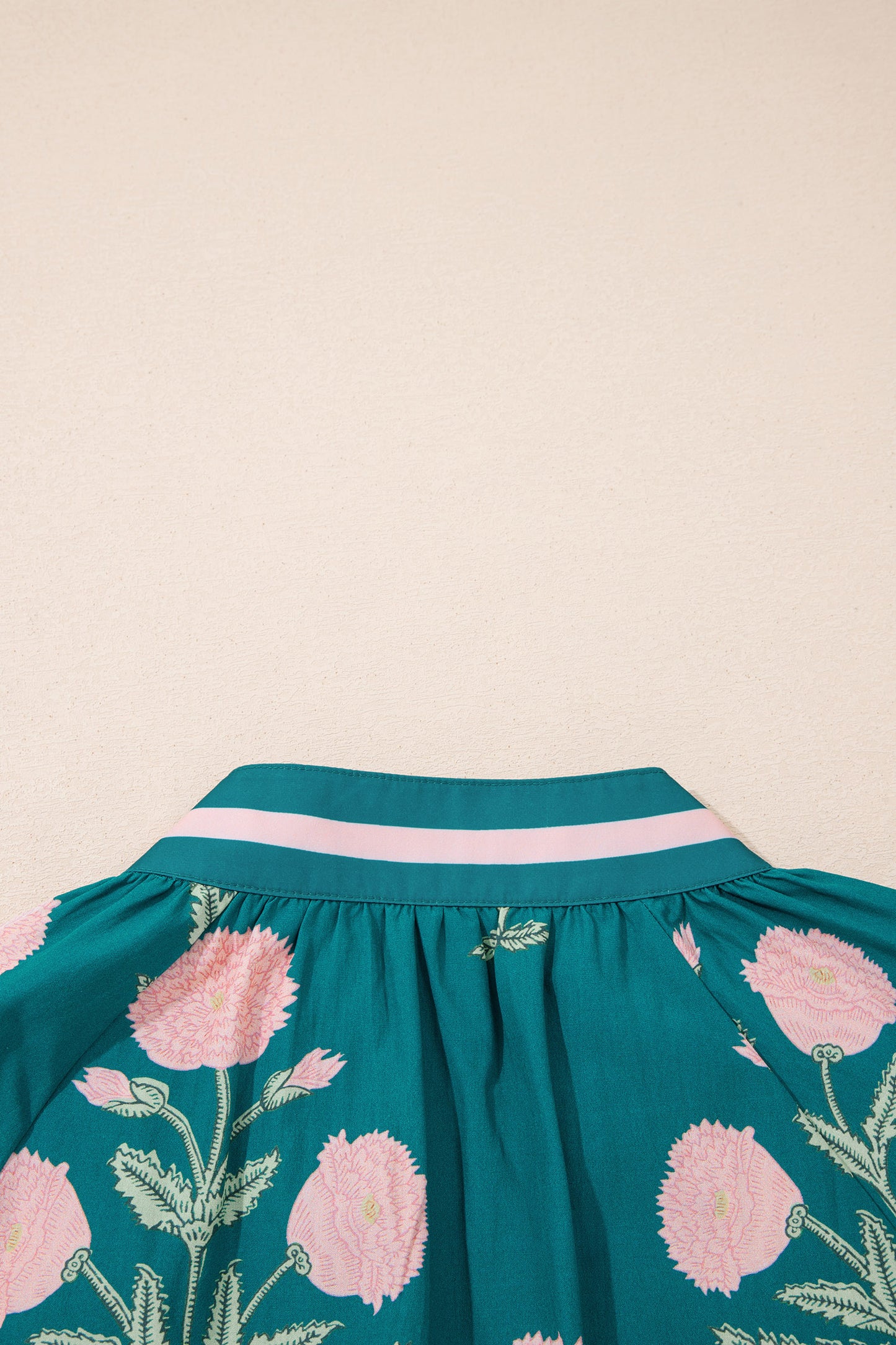Casual Wild Flower Print V Neck 3/4 Sleeve Blouse