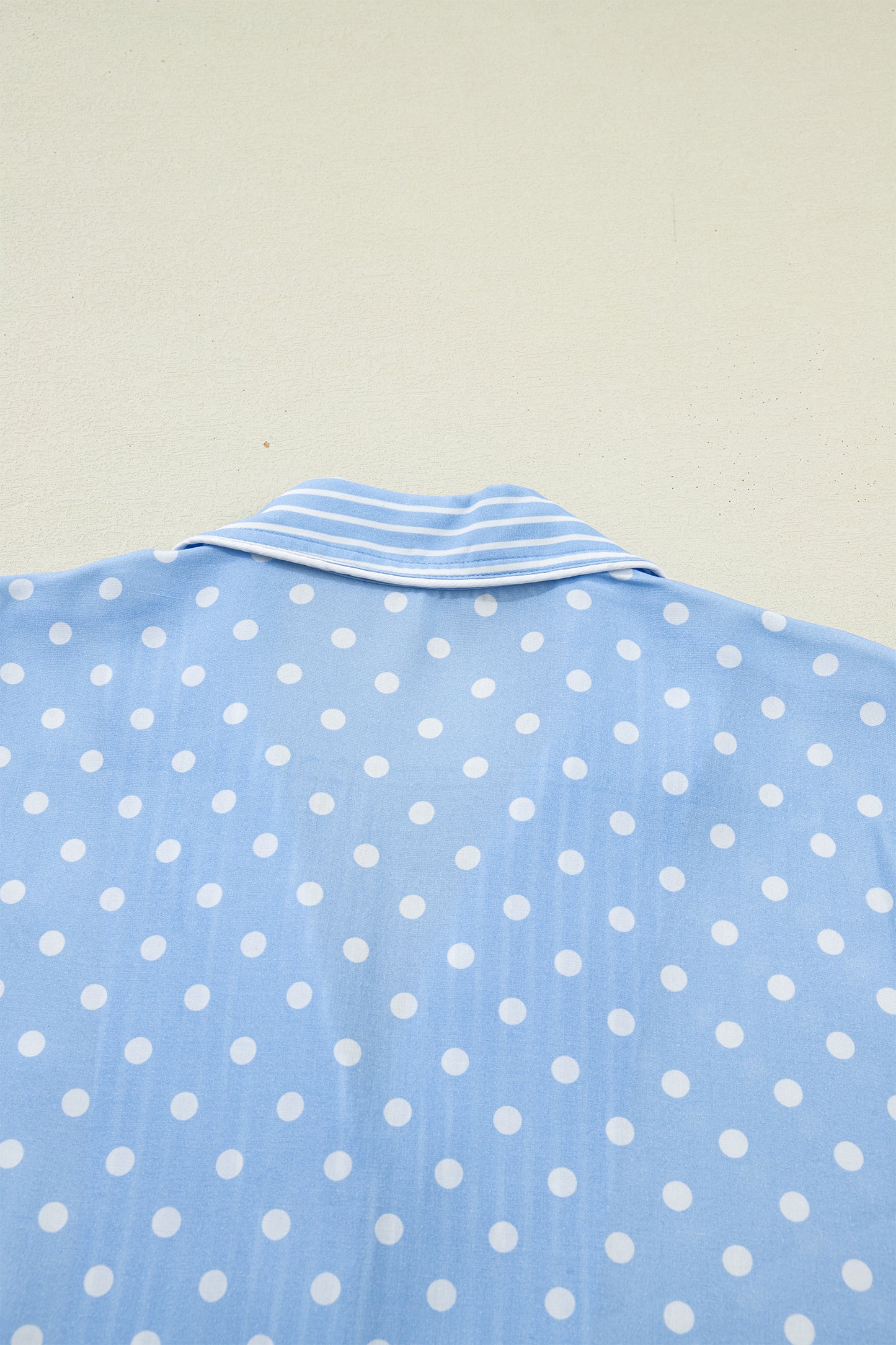 Sky Blue Dotted Print Soft Short Pajama Set