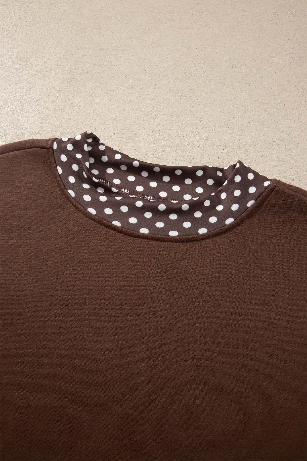 Dirty blue Colorblock Polka Dot Contrast Trim Oversized Sweatshirt