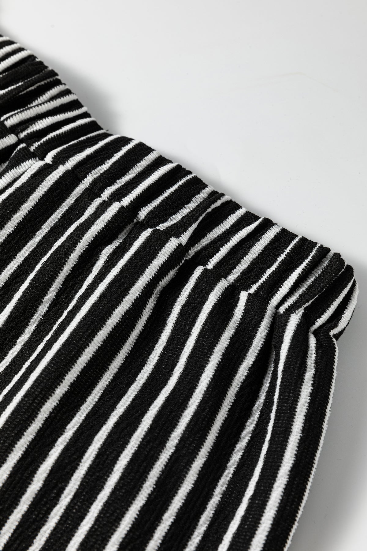 Black Stripe Drop Shoulder Relaxed Pullover Casual Pants 2pcs Set