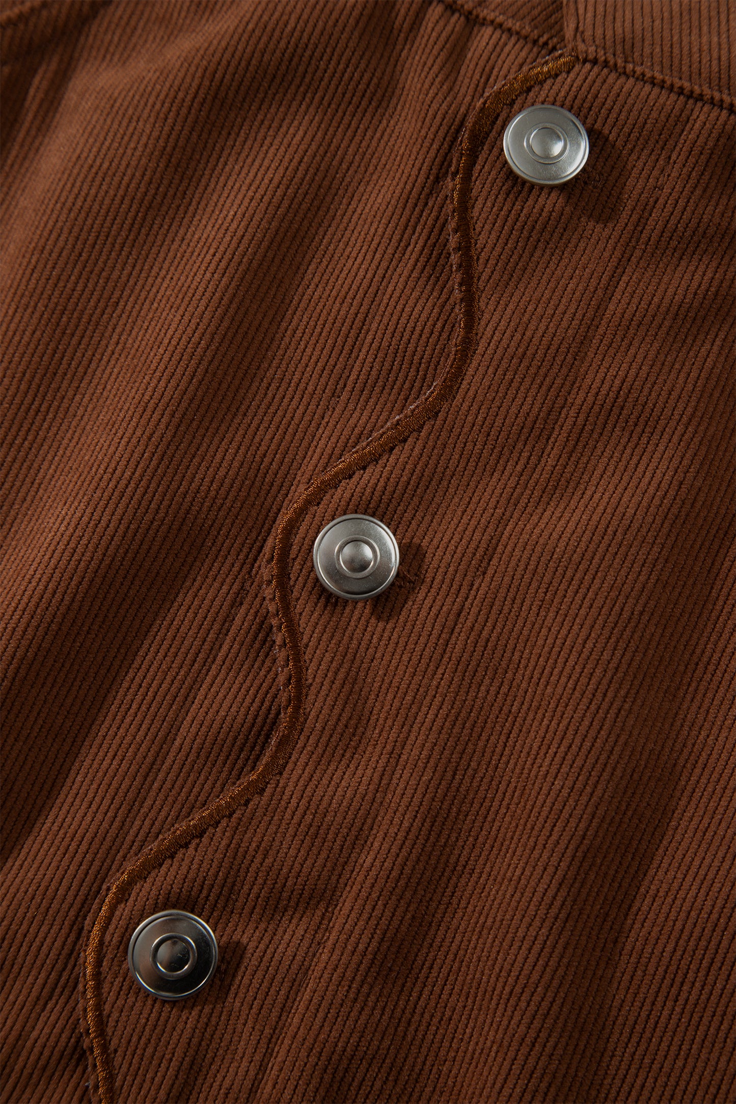Coffee Button Front Corduroy Mini Pockets Sheath Silhouette Skirt