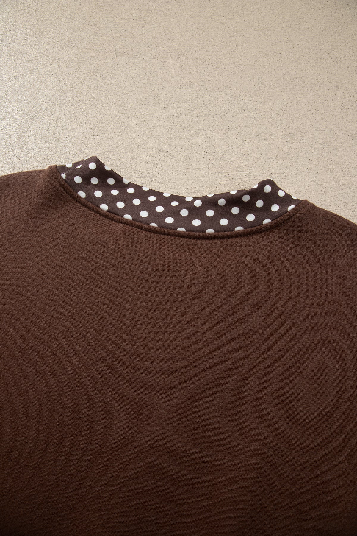Dirty blue Colorblock Polka Dot Contrast Trim Oversized Sweatshirt