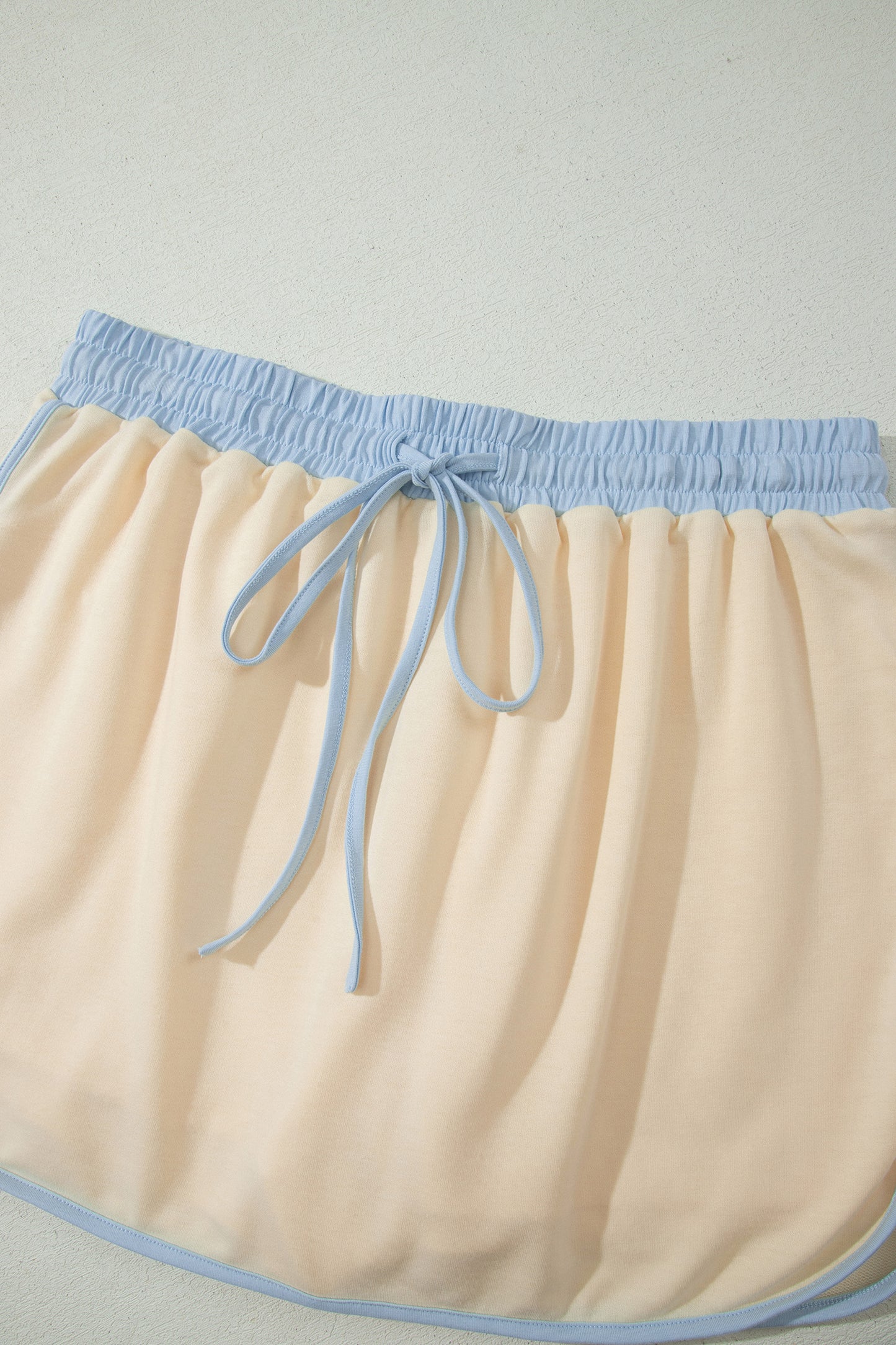 Turquoise Colorblock Edge Drop Shoulder T Shirt and Skort 2Pcs Set