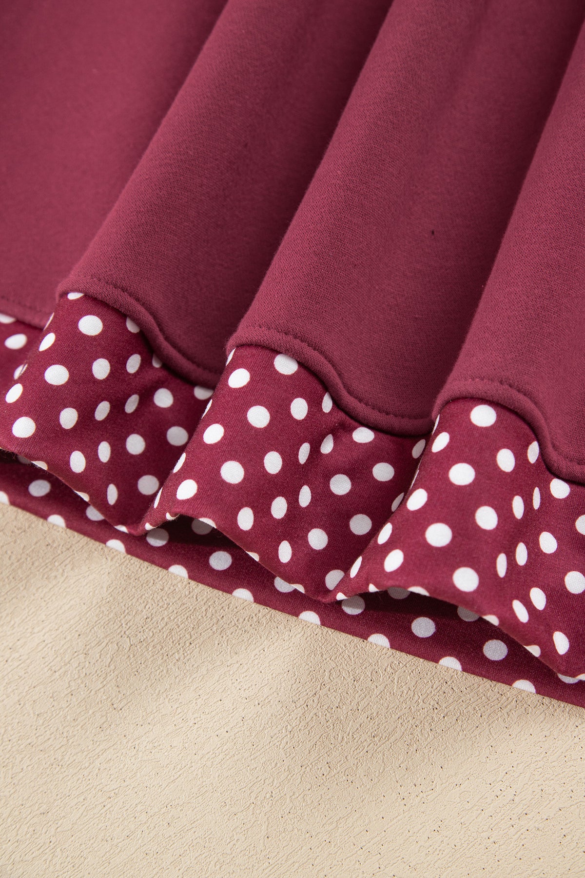 Dirty blue Colorblock Polka Dot Contrast Trim Oversized Sweatshirt