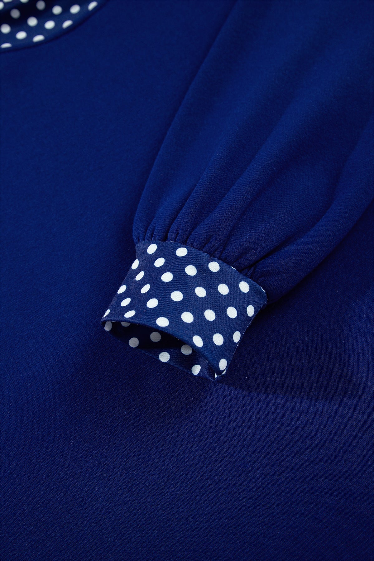 Dirty blue Colorblock Polka Dot Contrast Trim Oversized Sweatshirt