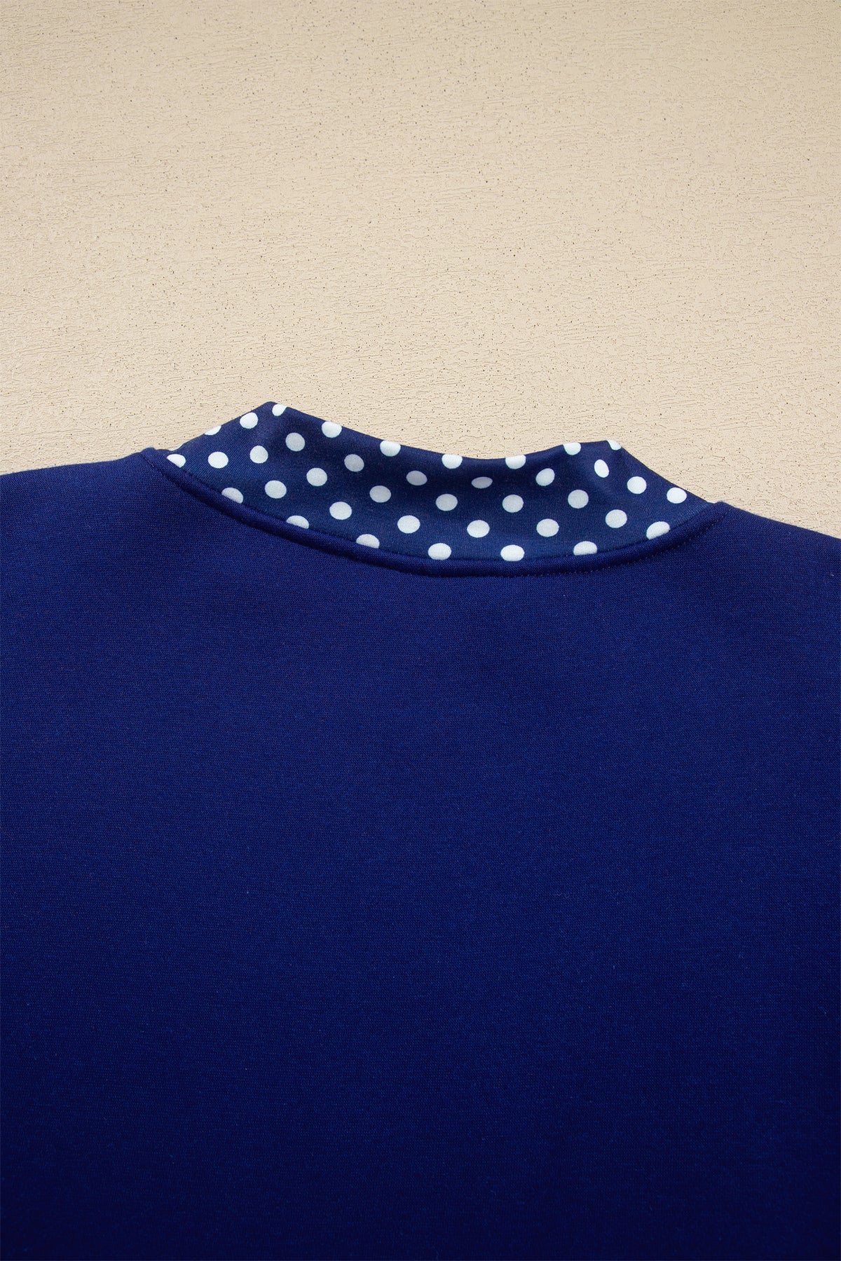 Dirty blue Colorblock Polka Dot Contrast Trim Oversized Sweatshirt