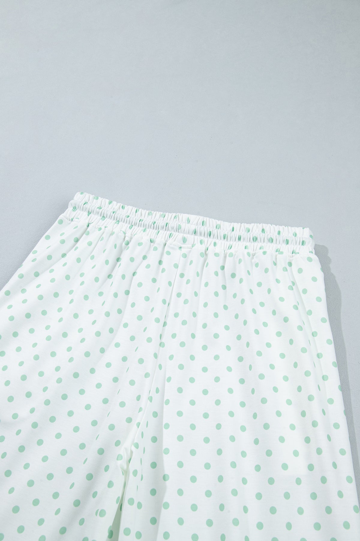 Khaki Polka Dot Patchwork Colorblock Long Sleeve Casual Two Piece Pants Set