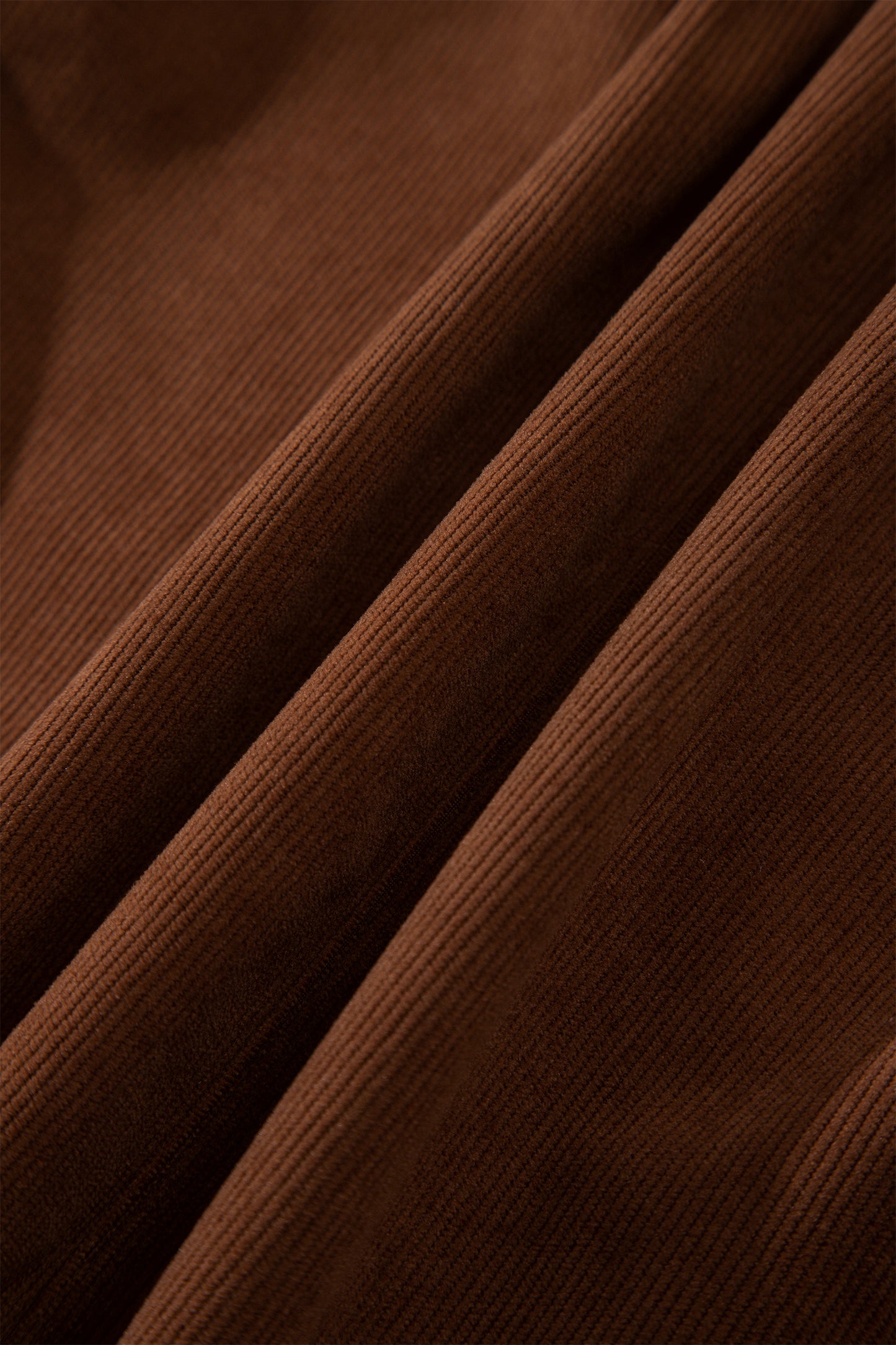 Coffee Button Front Corduroy Mini Pockets Sheath Silhouette Skirt