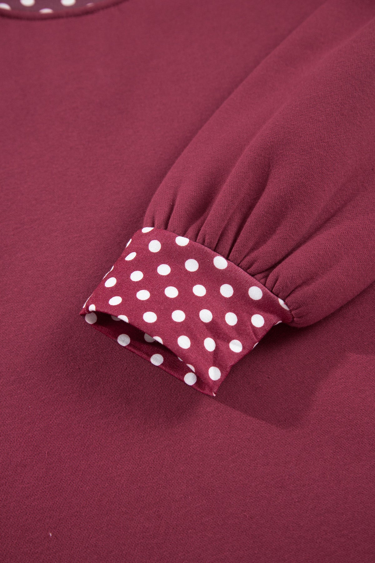 Dirty blue Colorblock Polka Dot Contrast Trim Oversized Sweatshirt