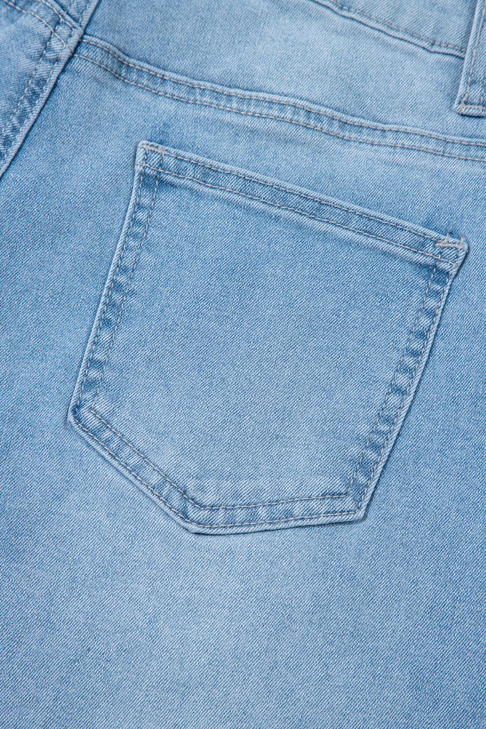 Beau Blue High Rise Barrel Relaxed Patch Pocket Jeans