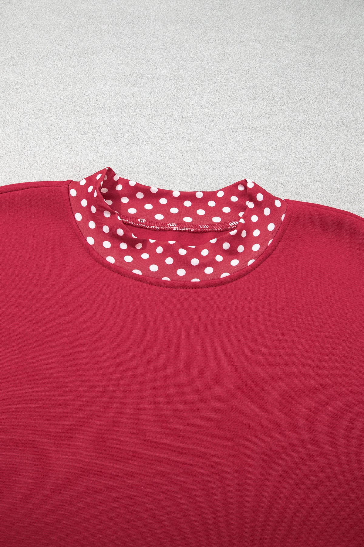 Dirty blue Colorblock Polka Dot Contrast Trim Oversized Sweatshirt